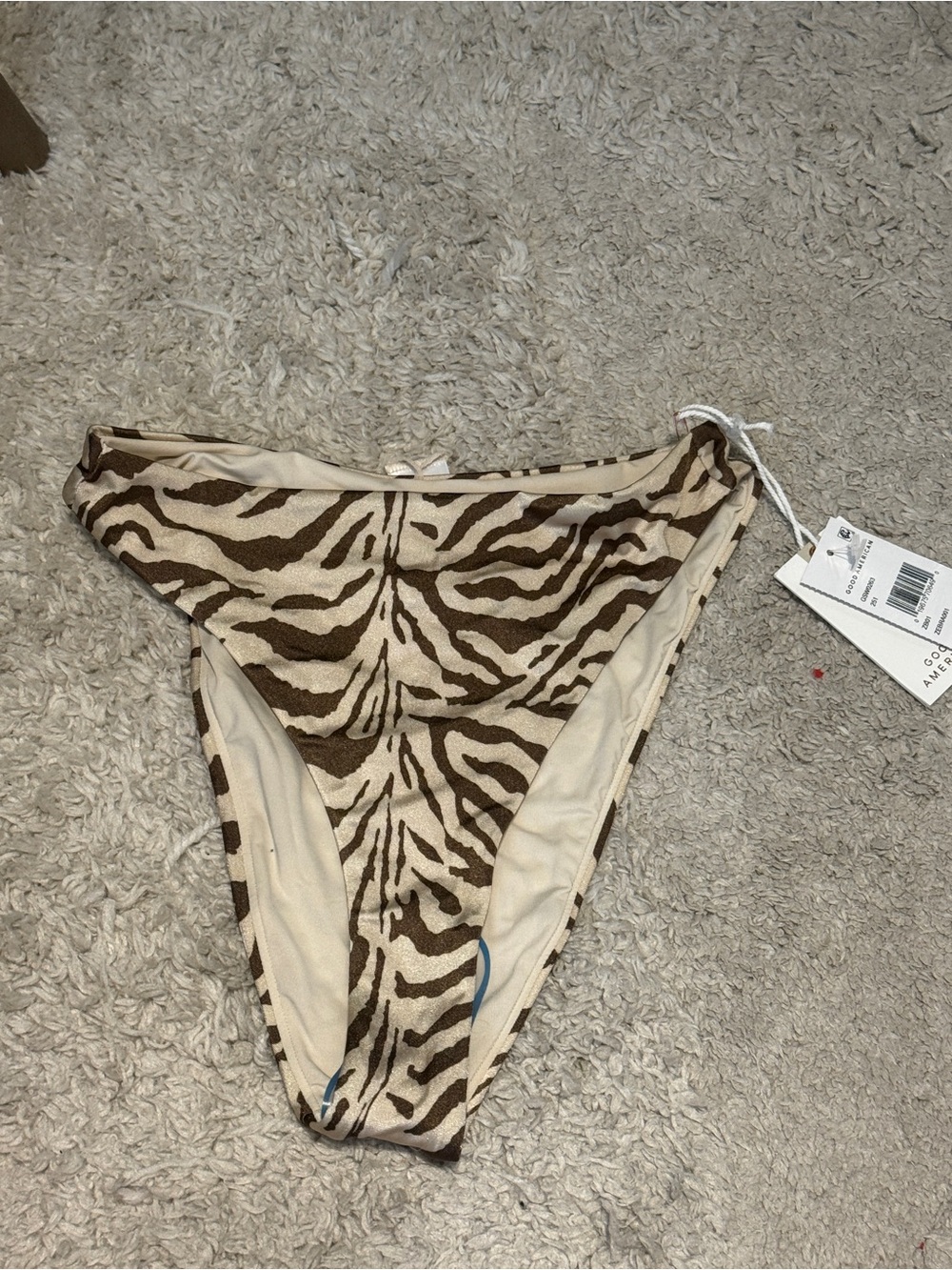 NWT Good American Zebra Bikini Bottom
